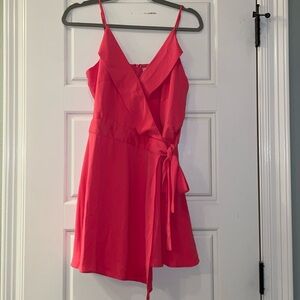 Hot Pink Front Waist Tie Romper